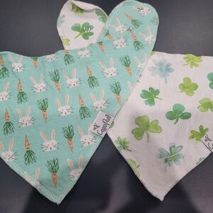 Cute Rabbit and Clover Baby Bandana Bibs